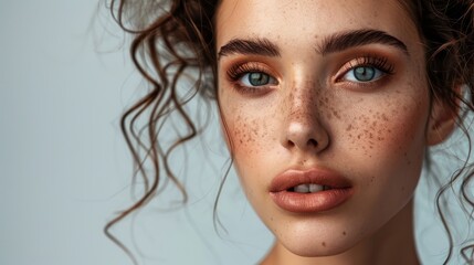 A model’s portrait exuding confidence with impeccable make-up and style