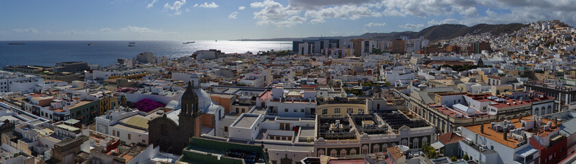 View of Las Palmas de Gran Canaria from the cathedral on Gran Canaria,Canary Islands,Spain,Europe
