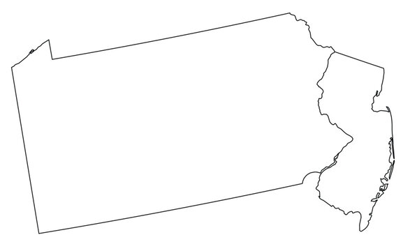 recommend clip art: Map of the U.S. state of Pennsylvania, New Jersey