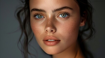 Fototapeta premium Young model’s portrait, her make-up highlighting her natural beauty