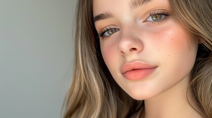 Fototapeta premium A teenager’s confident look, enhanced by professional make-up artistry