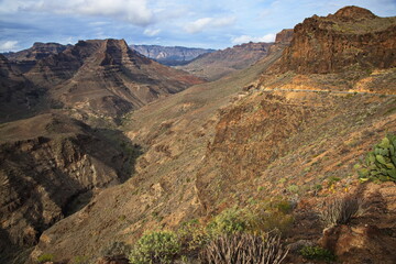 View from the Mirador de la Degollada de las Yeguas on Gran Canaria,Canary Islands,Spain,Europe
