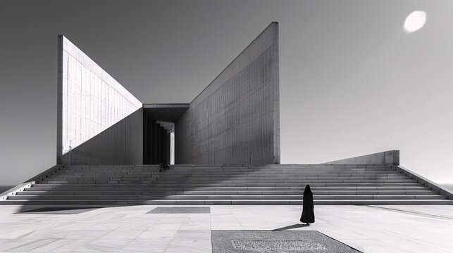Stunning duotone architecture, blending sleek lines and geometric shapes with aesthetic appeal