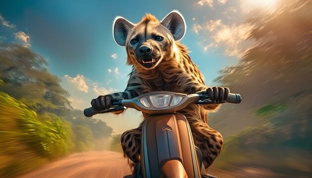 Hiena motorista.