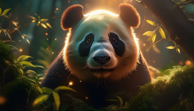 Retrato oso panda.