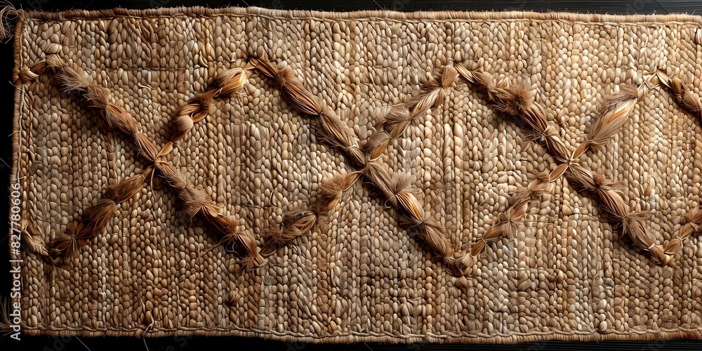 Poster transparent background presentation of hyacinth woven rug: versatile design and intricate patterns. 