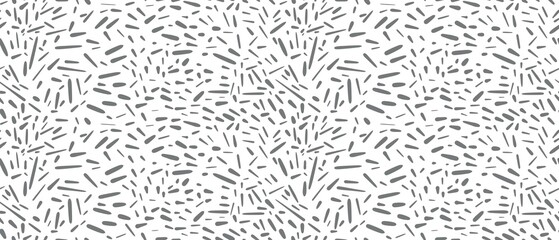 Seamless abstract textured pattern. Simple background grey and white texture. Digital brush strokes background. Lines. Designed for textile fabrics, wrapping paper, background, wallpaper, cover.