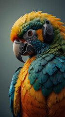 Obraz premium parrot with headphone created using generative AI tools