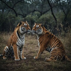 Naklejka premium Design a campaign encouraging people to support organizations working to save tigers in the wild. 