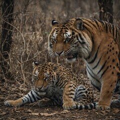 Obraz premium Design a campaign encouraging people to support organizations working to save tigers in the wild. 