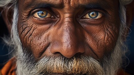 close-up portrait of an Indian person,