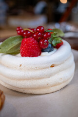 forest fruit meringue close-up