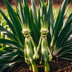 Obraz premium leeks plantation