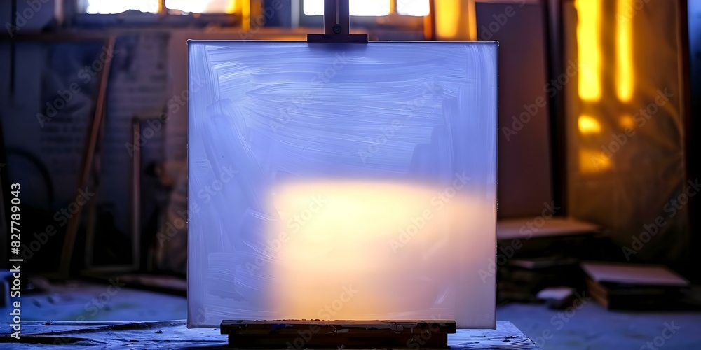 Poster translating pure and simple thoughts onto a blank canvas in soft light. concept soft light photograp