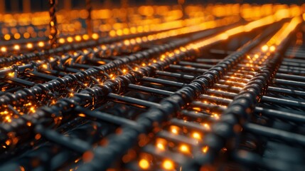 Fototapeta premium Rebar as a metaphor for strength, resilience, and the foundation of society