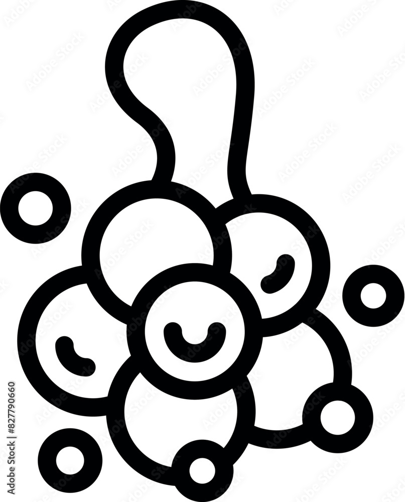 Poster whimsical and playful abstract bubbles cluster design with black and white illustration of circles a