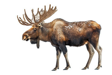 side view moose isolated on transparent background ,moose deer png ,generative ai