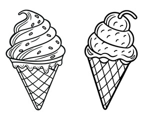 ice cream cone  Chocolate chip sorbet vector illustration