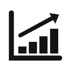 graph with arrow simple icons set. Vector illustration
