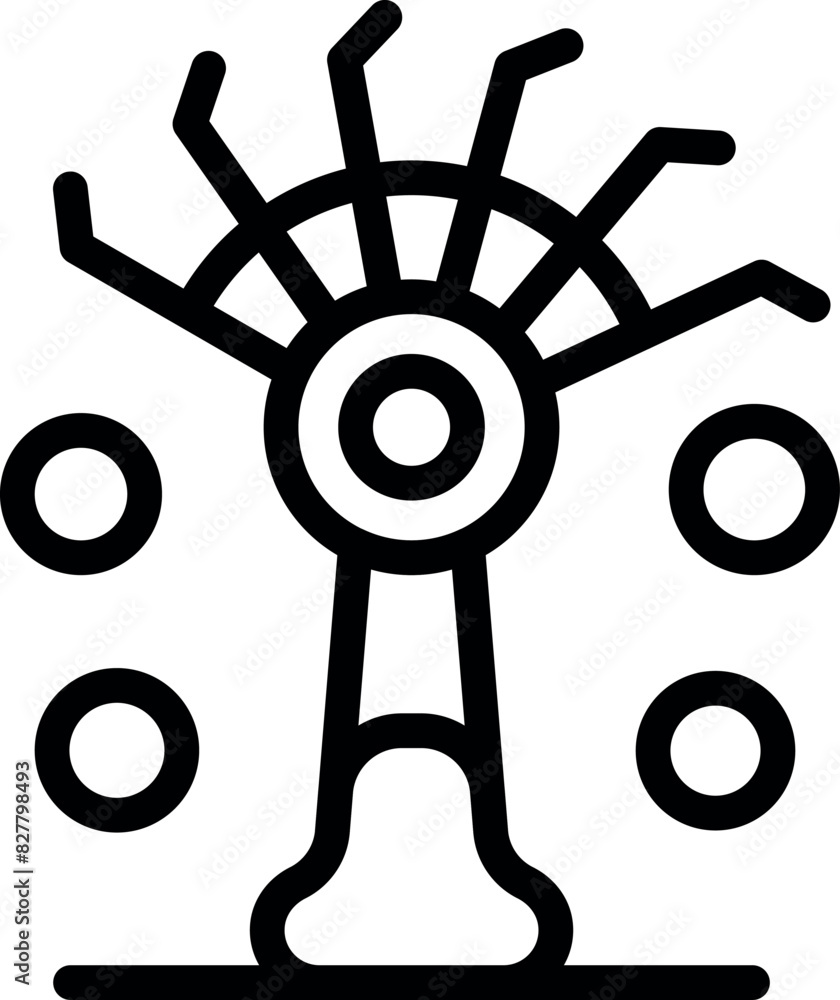 Poster black and white illustration of a stylized tree with circular patterns representing leaves