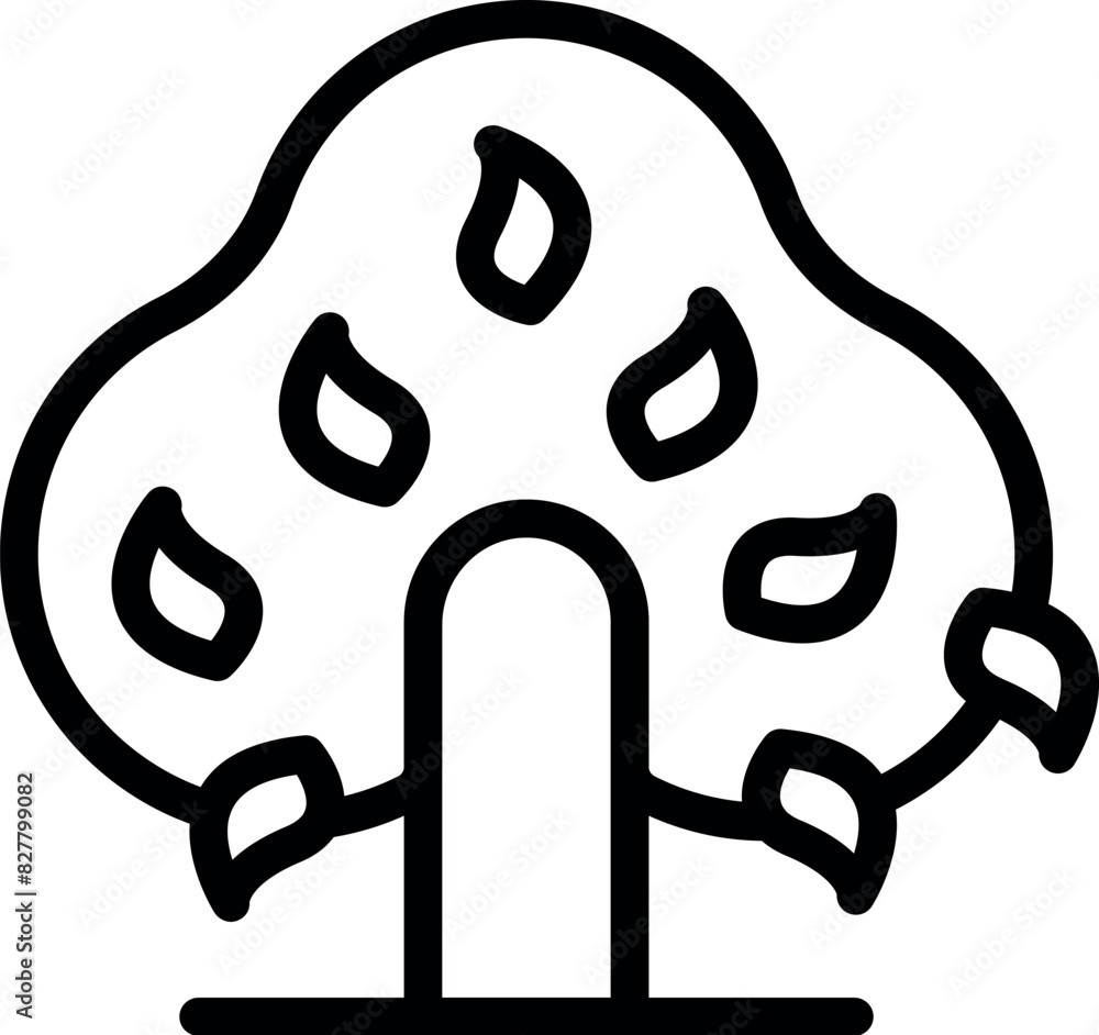 Poster minimalistic line art design of a tree, ideal for icons and environmental themes
