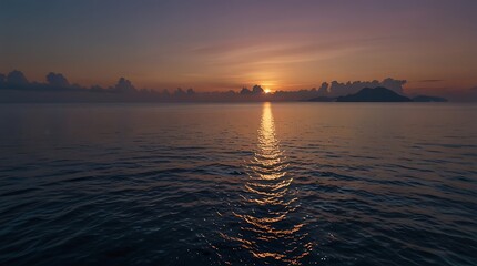 Naklejka premium shows a sunset over the ocean