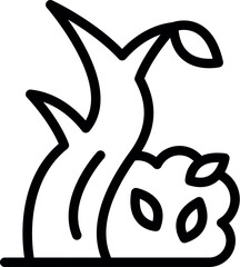 Simple outline drawing of a playful rabbit beside a carrot, ideal for children's illustrations