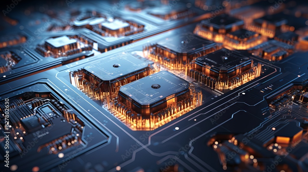Poster ultra-detailed technology texture featuring ai supercomputer chrome with intricate circuitry, cinema