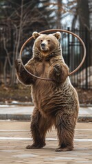 A bear sitting on a park bench generated by AI