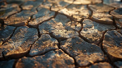  closeup of a dried, cracked surface with shadows enhancing the depth, realistic colors, 3D, Realism 8K , high-resolution, ultra HD,up32K HD