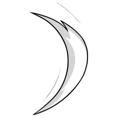 projectile effect slash normal attack illustration hand drawn isolated vector	
