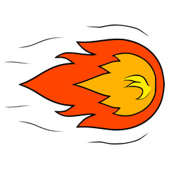 projectile effect fireball attack illustration hand drawn isolated vector	
