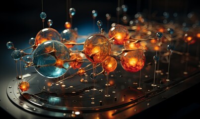 Group of Glass Balls on Metal Tray