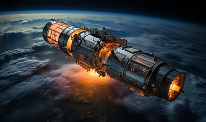 Artists Rendering of a Space Station in Orbit