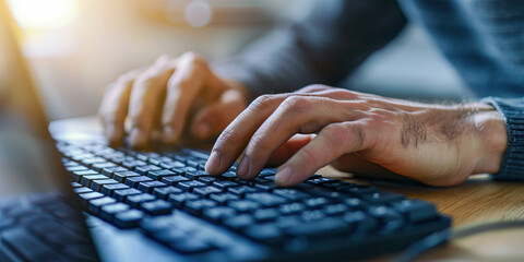 An advanced hacker types furiously on a keyboard, their fingers a blur as they delve deeper into the digital realm