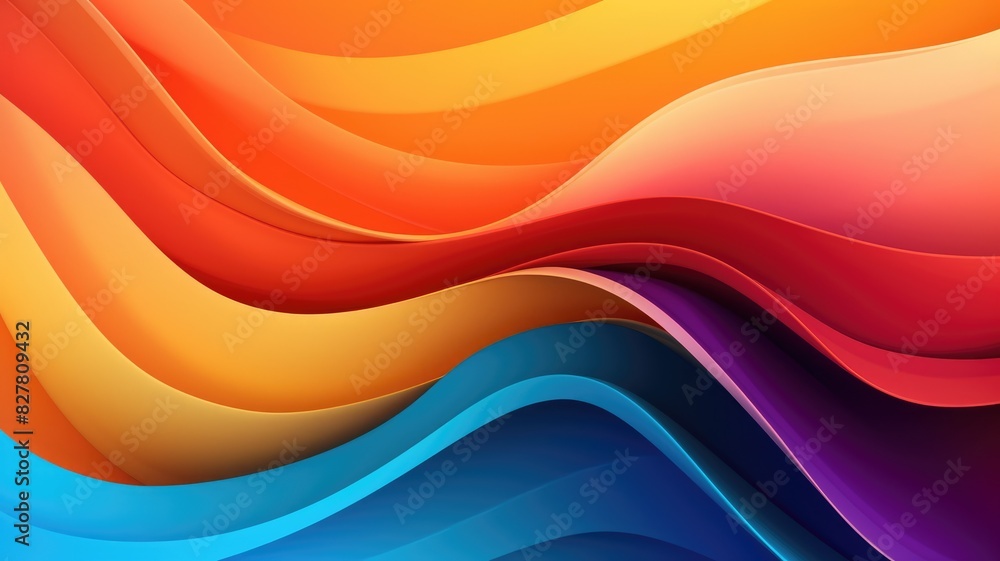 Poster abstract wavy pattern in vibrant orange and blue hues. abstract artwork with colorful waves that app