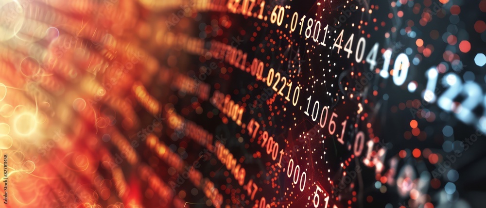 Poster close-up of computer screen showing numbers