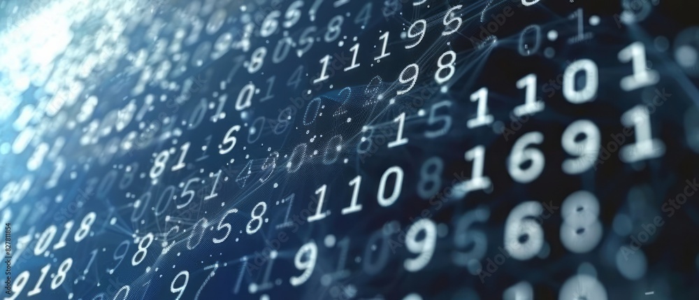 Poster computer screen displaying numbers