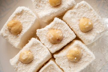 fruity turkish delight in close-up