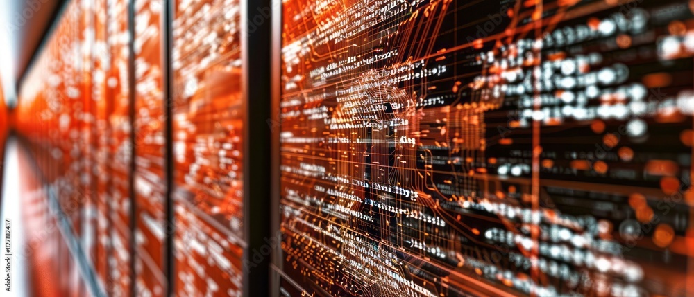Poster close up of computer screen with red background