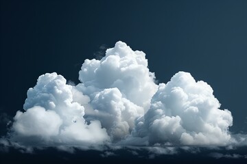  white fluffy clouds, isolated on transparent background, file, cutout