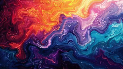 Obraz premium Wavy psychedelic trippy abstract painting