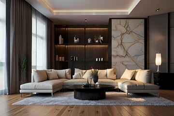 Modern living room. Modern elegant living room with sectional sofa
