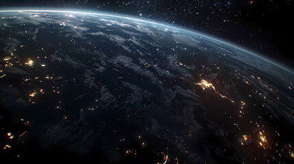 Obraz premium Wide angle shot of Earth from space