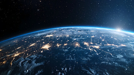 Fototapeta premium Wide angle shot of Earth from space