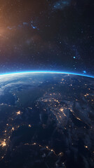 Obraz premium Wide angle shot of Earth from space