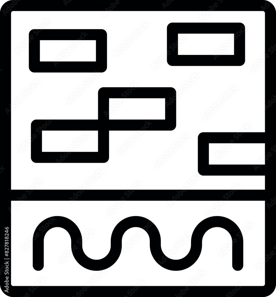 Poster abstract geometric pattern icon with black and white minimalist modern design, symbolizing creative 