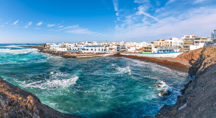 El Cotillo beach, Fuerteventura: A stunning showcase of turquoise lagoons and rugged coastlines,...