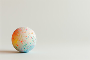 Colorful Soap Ball on White Background with Text Space (generative AI)