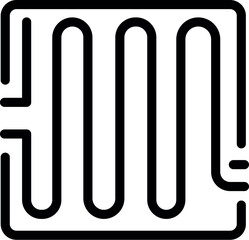 Simple line art icon representing a central heating radiator, ideal for use in various applications